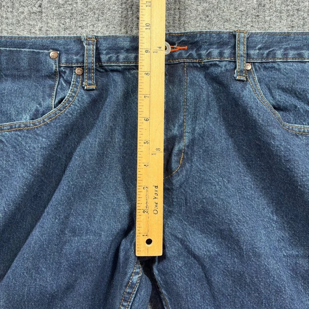 Plugg Jeans Co. Mens Size 38x32 Blue Denim Straight Leg 100% Cotton Low Rise